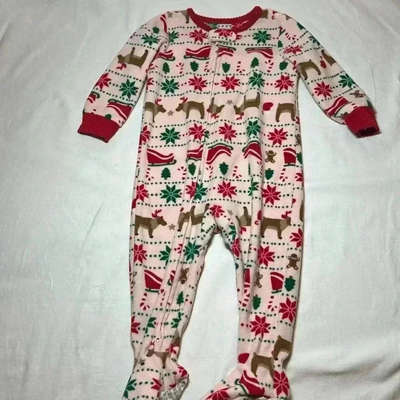 Carter's - Footed Christmas Fleece one piece/sleeper. Size 12 months - Picture 1 of 3